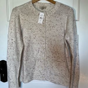Loft Women’s Cardigan M White w/ Pink Detail